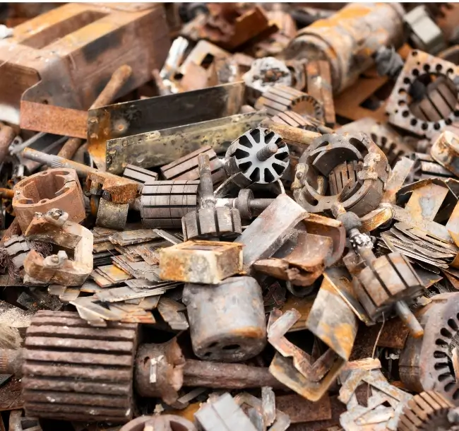 old and destroyed scrape metal materials and parts