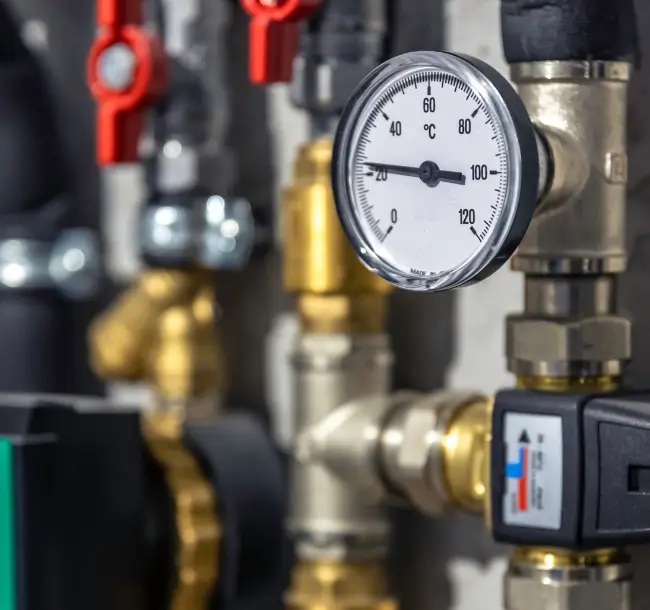 A valve pressure meter in white color.